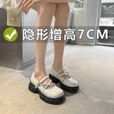 Lizakosht Sweet Cool Style Pearl Chain New High Rise Vintage One Line Buckle Belt 41-43 Large Small Leather Shoes for Women