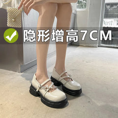 Lizakosht Sweet Cool Style Pearl Chain New High Rise Vintage One Line Buckle Belt 41-43 Large Small Leather Shoes for Women