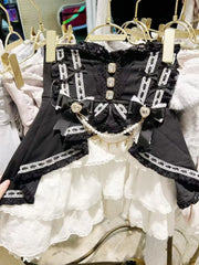 LIZAKOSHT - Japanese Lolita High-waist Lace Cake Skirt Sweet Kawaii Bow Thin Patchwork Short Skirts Female Design Lovely France Clothes