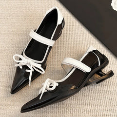 LIZAKOSHT - Fashion Pointed Toe Butterfly Knot Strange Style Mary Jane Shoes Women Designer Sports Ballet Shoes Elegant Party Dress Pumps