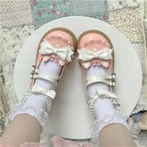 LIZAKOSHT - Original Cute Japanese Lolita Big Head Shoes Women Flat Bottom Versatile Student Single Shoes Kawaii Loli Girl Princess Shoes