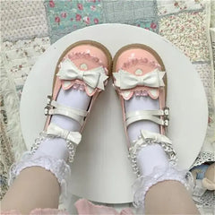 LIZAKOSHT - Original Cute Japanese Lolita Big Head Shoes Women Flat Bottom Versatile Student Single Shoes Kawaii Loli Girl Princess Shoes