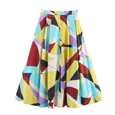 LIZAKOSHT - Women's Skirts Summer 2025 New Print Elegant Women's High Waist Skirts Chic Casual Joker Summer Travel Youth Skirts