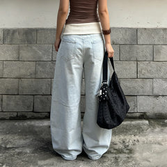 LIZAKOSHT - Streetwear Low Waisted Casual Straight-Leg Jeans Y2K Baggy Denim Pants Woman Long Trousers Summer Clothing Harajuku