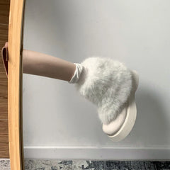 LIZAKOSHT  -  Winter Boots Lady White Shoes Boots-Women Plush Australia Fur Snow Lolita Boots Women New Female Shoes Australia Plush