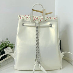 LIZAKOSHT - Korean Girls Fashion Flower Print Backpack Women Students Kawaii Bow Bandage Schoolbags Sweet Y2k Aesthetic All Match Backpacks