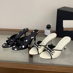 LIZAKOSHT - New Summer Design Butterfly-kont Open Toe Women Slippers Fashion Thin High Heels Party Prom Slide Shoes