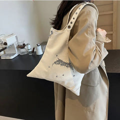 LIZAKOSHT - Y2k Aesthetic Punk Gothic Shoulder Underarm Bag Korean Women Fashion Trendy Handbags Streetwear Casual Luxury Design Tote Bags