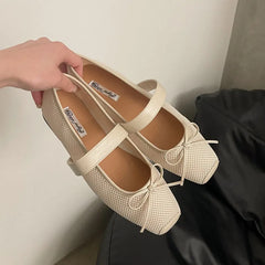LIZAKOSHT - Spring New Brand Women Flat Shoes Fashion Round Toe Ladies Mary Jane Shoes Soft Flat Heel Outdoor Dress Boat Shoe New Woman