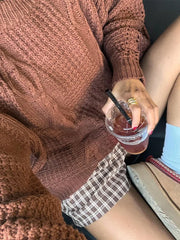 Lizakosht Solid Round Neck Long Sleeved Sweater Women Loose Warm Knitwear Pullover Autumn Winter Fashion Female Commuter Jumper