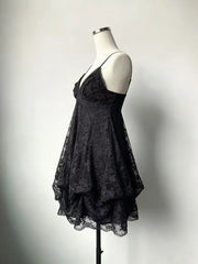 LIZAKOSHT - Japanese Vintage Style Strap Dress Women Korean Fashion Black Lace Cami Dresses Summer Sweet Patchwork New One Piece Dress