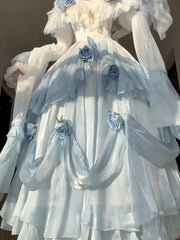 LIZAKOSHT - French Elegant Retro Dress Classical Elements Gradient Color Lolita Long