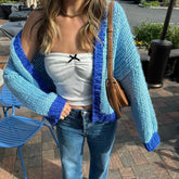 LIZAKOSHT - Womens Oversized Cardigan Sweaters Cable Knit Lantern Long Sleeve Open Front Cardigans Y2k Aesthetic Coat Outwear