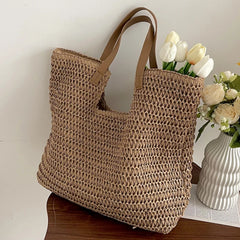 LIZAKOSHT - Trendy All Match Solid Crochet Shoulder Underarm Bag Fashion Korean Women Tote Bags Vintage Casual Simple Handbags Y2k Aesthetic