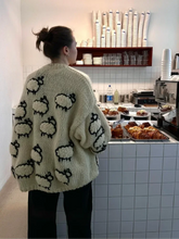 LIZAKOSHT - Women's Crochet Knitted V-neck Casual Cardigan Female Single Breasted Long Sleeved Sweater Female Streetwear Knitted Cardigans