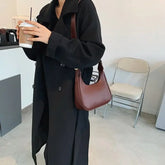 LIZAKOSHT - Pu Leather Solid Color Handbags Fashion Shoulder Bags for Women Crossbody Bags