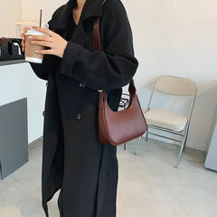 LIZAKOSHT - Pu Leather Solid Color Handbags Fashion Shoulder Bags for Women Crossbody Bags
