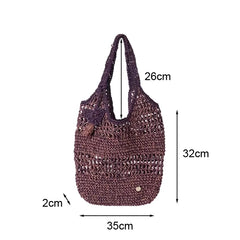 LIZAKOSHT - Eco-friendly Handmade Women Designer Straw Mesh Shoulder Bag Beach Holiday Dress Beach Shopping Bags