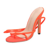 LIZAKOSHT - Open Toe Shallow Mouth Comfort Shoes for Women Sandals Stiletto Heels Large Size Peep Sexy Clear Girls Big High Fashion Rubber S