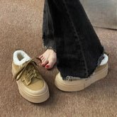 LIZAKOSHT - Trend Women's Snow Boots Elegant With Medium Heels Ladies Shoes Lace-up Laces Sale No Slipery Winter Footwear Anti Skid Y2k