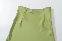 LIZAKOSHT - Summer High Waist Mini Women's Skirt Elegant Women Satin New Style High Waist Fish Tail Half Skirt Women Office Women's Skirts