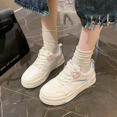 LIZAKOSHT - Women's Autumn Sneakers Woman Platform Sport Shoes Female Flat Casual Shoes Breathable Lace Up Tennis Vulcanized Shoes