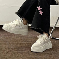 Lizakosht Platform White Sneakers Women Shoes Casual Flats Spring Summer Vintage Tennis Female Harajuku Vulcanize Korean Footwear