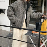 LIZAKOSHT  -  Retro Winter Cotton Jaet Women's Loose Long Sve Stand Collar Cheered Warm Coat Casual Versatile Two-Sided Wear