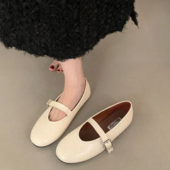 LIZAKOSHT  -  Spring Brand Women Flats Soft Leather Eelgant Dress Shoes Round Toe Shallow Slip On Ladies Casual Ballet Shoes New Woman