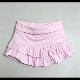 LIZAKOSHT - European and American style sexy low waist small letter embroidered ruffle edge skirt, sweet and spicy girl sports cake skirt