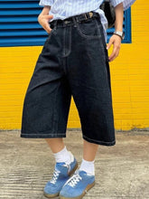 LIZAKOSHT - Harajuku Vintage High Waist Shorts Women 2000s Fashion Denim Casual Loose Fit Shorts Y2K Punk Streetwear Style Baggy Shorts