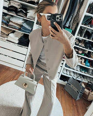 LIZAKOSHT  -  2 Colors Jackets for Women 2024 Stand Collar Coat Female Chic Single-breasted Outerwear Ladies Casual Jacket New In