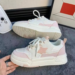 LIZAKOSHT  -  Mori Star Platform Sneakers for Women Popular Winter Style All-match Womens Trendy School Thick Sole White Shoes