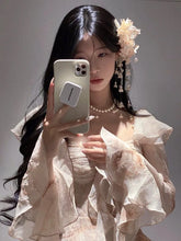 LIZAKOSHT - Elegant Fashion Tie Dye Dress for Women Y2k E-Girl Slim Waist 3D Ruffles Dresses Summer New Long Sleeve Vestidos Mujer