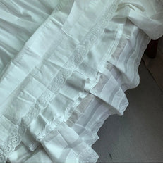 LIZAKOSHT - French Temperament Lace Splicing Skirt 2024 Spring Summer New Elastic High-Waisted Slimming A-Line Skirt Umbrella Skirt