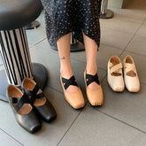 LIZAKOSHT Autumn New Brand Women Brown Flat Shoes Fashion Square Toe Ladies Mary Jane Shoes Shallow Slip On Soft Casual Ballet Sh