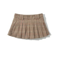 LIZAKOSHT - Women American Retro Sexy Low Waist Pleated Mini Skirt Summer Skirts