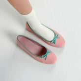 LIZAKOSHT - New Cute Round Toe Office Lady Flats Shoes Women Bow knot Comfy Walking Soft Insole Daily Life Flat Ballet Shoes