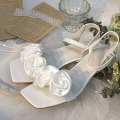 LIZAKOSHT - Summer 2024 Square Heels Sandals for Woman Party and Weddings Footwear Open Toe Women's Shoes Beach Chunky Block Heel Thick Sale