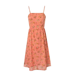 LIZAKOSHT  -  Spring New European and American Style Spice Girl Style Holiday Leisure One-word Collar Splicing Sling Dress