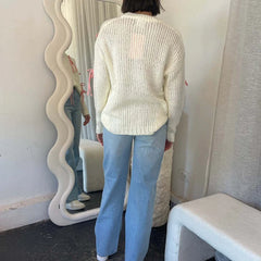 LIZAKOSHT - Women Fashion Lace-up Bowknot Sweater Autumn Elegant Round Neck Top Pullover Winter Long Sleeve Loose Streetwear Jumper Harajuku