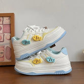 LIZAKOSHT - Kawaii Platform Sneakers Shoes for Women Cute Sweet Solid Colour Womens Sports Shoes Casual Versatile Female Shoes