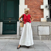 LIZAKOSHT - Casual Knit Lace Up Vests Women Loose Hollow Out Sleeveless O-neck Sweater Top Autumn New Lady Solid Cardigans Streetwear