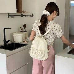 LIZAKOSHT - Korean Style Womens Backpack Aesthetic Fashion Elegant Students Small Travel Backpack Lightweight Casual Luxury Female Bag
