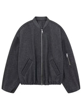 LIZAKOSHT - Fashion Soild Bomber Jacket For Women Autumn Long Sleeve Zipper Pocket Coats Female Stand Collar Street Chic Lady Outerwear