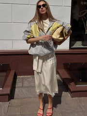 LIZAKOSHT - Lace Side Sexy Skirt For Women Elegant Lace-up Slim Fashion Solid Color High Waist Patchwork Female Long Skirt 2025