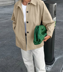 LIZAKOSHT  -  Autumn/Winter New Fashionable Loose Medium length Women's Windbreaker Coat French Commuter Khaki Turn-down Collar Work Jacket