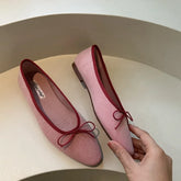 LIZAKOSHT  -  Spring Autumn Fashion Flat Mary Jane Shoes Women Bow Shallow Soft Sole Round Toe Dress Designer Ballet Shoes Zapatos De Mujer