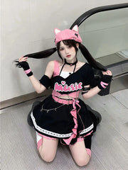 LIZAKOSHT - Japan Ruffles A-Line Skirt Women High Waist Tutu Elastic Waist Lolita Sweet Cute Preppy Style Faldas Black Cake Skirts