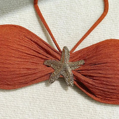 LIZAKOSHT - Bikini solid color swimsuit strapless beach skirt